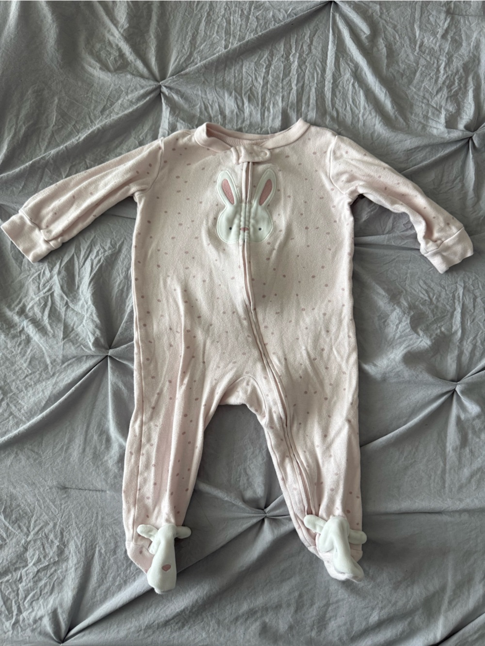 Carter's Light Pink Bunny Footed Sleeper
